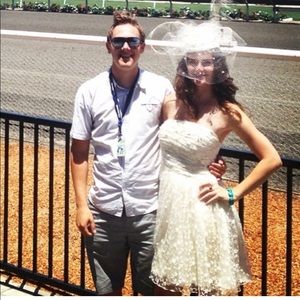 Cream Strapless Mini Dress